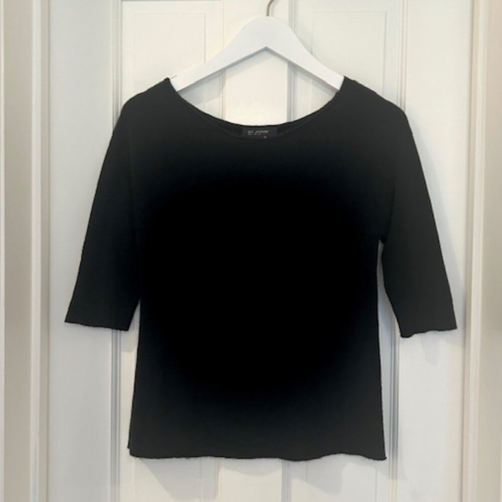 St. John Black Cashmere Sweater - Size S